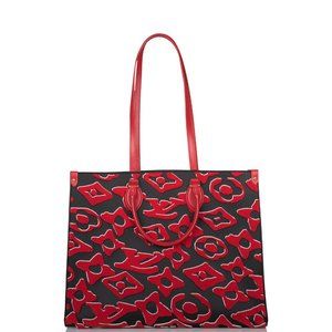 Louis Vuitton x UF Black and Red Tufted Monogram OnTheGo GM